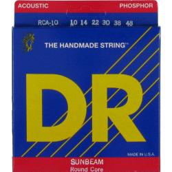 Струны для акустической гитары (010-048), ручной навивки вокруг круглой сердцевины, имеют высокуюзвонкость,большую сустейн DR STRINGS RCA-10