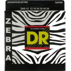 Струны для акустических и электрических гитар 12-54 hard ZEBRA DR STRINGS ZAE-12