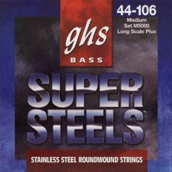 Струны для бас-гитары; (44-63-84-106); круглая обмотка; нержавеющая сталь с покрытием; Infinity Steel/GHS GHS M5000