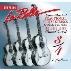 Струны для классической гитары 3/4 нейлон/серебро, длина 57 см LA BELLA FG134