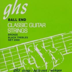 Струны для класс. гит.-Hard, черный нейлон / обмотка фосф.брознза; шарик на конце; Classical Guitar GHS 2000