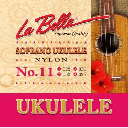 Струны для укулеле (сопрано) 022-032-036-025, нейлон LA BELLA Ukulele 11