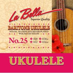 Струны для укулеле баритон (028-032-038w-036w), нейлон LA BELLA Ukulele 25