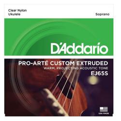 Струны для укулеле сопрано, чистый нейлон D'ADDARIO EJ65S