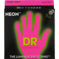NEON HiDef Pink Струны электрических гитар, светящиеся в УФ лучах, цвет Pink 11-50 Heavy DR STRINGS NPE-11