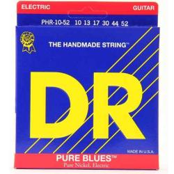 Pure Blues Medium Комплект струн для 6-струнной электро-гитары. Круглая обмотка из чистого никеля. 10-13-17-30-44-52 DR STRINGS PHR-10-52
