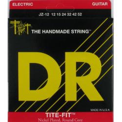 Комплект струн для 6-струнной электро-гитары. Основа круглая, обмотка никель. 12-15-24-32-42-52 USA) DR STRINGS JZ-12 TITE-FIT Jazz