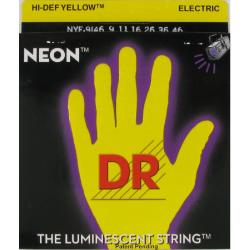Неоновые Струны для электрогитары, 9-46, Lite-n-Heavy. Цвет Yellow DR STRINGS NYE-9-46