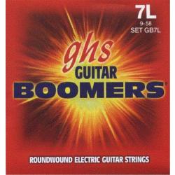 Струны для 7-струнной электрогитары -никелир.сталь, кругл.обмотка; (009-011-016-024-032-042-058); Boomers GHS GB7L