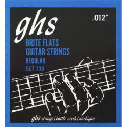 Струны для электрогитары  сплав 52, полукруглая обмотка; (12-16-24-32-42-54); Brite Flats GHS 730