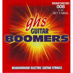 Струны для электрогитары никелир.сталь, кругл.обмотка; (8-11-14-22-30-38); Reinforced Boomers GHS T-GBUL