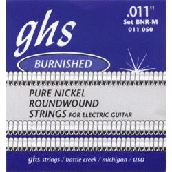 Струны для электрогитары никель, кругл.обмотка; (11-14-18-28-38-50); Burnished Nickel GHS BNR-M