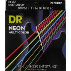 Струны электрических гитар, светящиеся в УФ лучах, цвет Multi,11-50 DR STRINGS NMCE-11