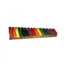 Деревянный ксилофон с 15-тью цветными клавишами (нотами) и двумя деревянными 