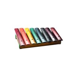 Деревянный ксилофон с 8 цветными клавишами (нотами) и двумя деревянными 