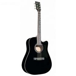 Акустическая гитара, с вырезом, черная CARAYA F601-BK