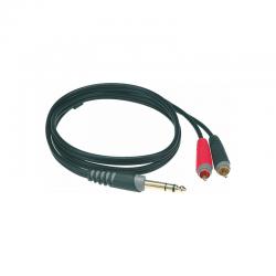 Коммутационный кабель Jack 6,35мм 3p-2хRCA, 2м KLOTZ AY3-0200