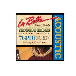 Комплект струн для акустической гитары, ф/б, 14-60 LA BELLA 7GPD Phosphor Bronze