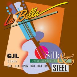 Комплект струн для акустической гитары, Light, 11-51, шарик LA BELLA GJL-BE Gypsy Jazz Silk&Steel