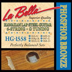 Комплект струн для слайд-гитары, строй G, фосфорная бронза, 15-58 LA BELLA HG-1558