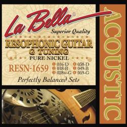 Комплект струн для резонаторной гитары, никель, 16-59 LA BELLA RESN-1659 Pure Nickel G