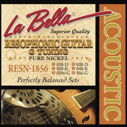 Комплект струн для резонаторной гитары, никель, 18-56 LA BELLA RESN-1856 Pure Nickel G