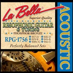 Комплект струн для резонаторной гитары, ф/б, 17-56 LA BELLA RPG-1756 Resophonic Phosphor Bronze