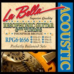 Комплект струн для резонаторной гитары, фосфорная бронза, 16-56 LA BELLA RPG6-1656