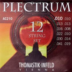 Комплект струн для 12-струнной акустической гитары, сталь/бронза, 010-041 THOMASTIK AC210 Plectrum