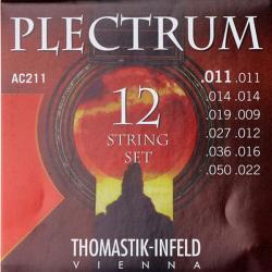 Комплект струн для 12-струнной акустической гитары, сталь/бронза, 11-50 THOMASTIK AC211 Plectrum