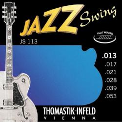 Комплект струн для акустической гитары, Medium, сталь/никель, 13-53 THOMASTIK JS113 Jazz Swing