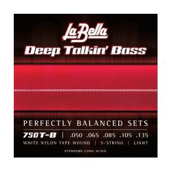 Комплект струн для 5-струнной бас-гитары с белым нейлоном 050-135 LA BELLA 750T-B