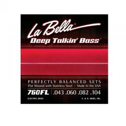 Комплект струн для бас-гитары, Light, 43-104 LA BELLA 760FL Deep Talkin' Bass