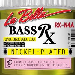 Комплект струн для бас-гитары, никелированные, 40-100 LA BELLA RX-N4A RX – Nickel