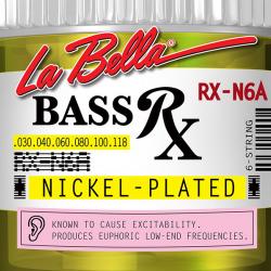 Комплект струн для 6-струнной бас-гитары, никелированные, 30-118 LA BELLA RX-N6A RX – Nickel