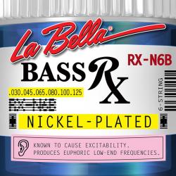 Комплект струн для 6-струнной бас-гитары, никелированные, 30-125 LA BELLA RX-N6B RX – Nickel