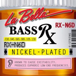 Комплект струн для 6-струнной бас-гитары, никелированные, 30-130 LA BELLA RX-N6D RX – Nickel