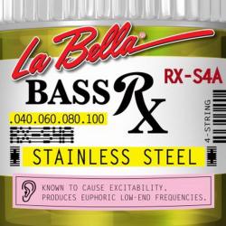 Комплект струн для бас-гитары, нерж.сталь, 40-100 LA BELLA RX-S4A RX – Stainless