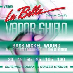 Комплект струн для 6-струнной бас-гитары, никелированные, 30-130 LA BELLA VSB6D Vapor Shield