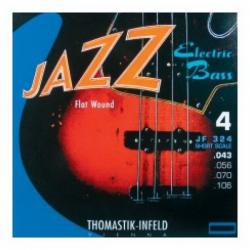 Комплект струн для бас-гитары, никель, плоская оплетка, 43-106 THOMASTIK JF324 Jazz Flat Wound
