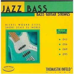 Комплект струн для бас-гитары, никель, круглая оплетка, 42-93 THOMASTIK JR324 Jazz Round Wound