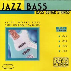 Комплект струн для бас-гитары, никель, круглая оплетка, 43-101 THOMASTIK JR364 Jazz Round Wound