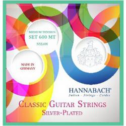 Комплект струн для классической гитары, среднее натяжение HANNABACH 600MT Silver-Plated Green
