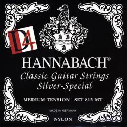 Комплект струн для классической гитары, среднее натяжение HANNABACH 815MTDURABLE Black SILVER SPECIAL
