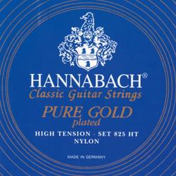 Комплект струн для классической гитары, нейлон/позолоченные HANNABACH 825HT Blue PURE GOLD