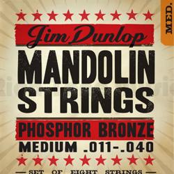 Комплект струн для мандолины, фосфорная бронза, 11-40 DUNLOP DMP1140