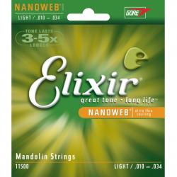 Комплект струн для мандолины, Light, 10-34 ELIXIR 11500 NANOWEB
