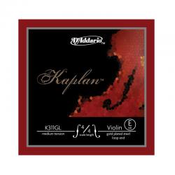 Отдельная струна Е/Mи для скрипки 4/4, позолоч, ср. натяж, петля D'ADDARIO K311GL-4/4M Kaplan