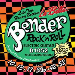 Комплект струн для электрогитары, никелированные, 10-52 LA BELLA B1052 The Bender L.Top/H.Bottom