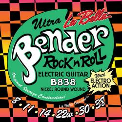 Комплект струн для электрогитары, никелированные, 8-38 LA BELLA B838 The Bender Ultra